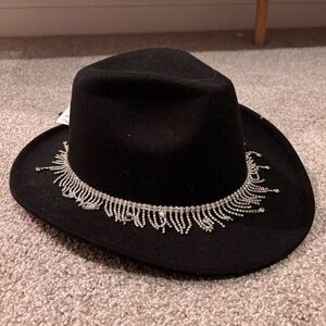David and Young Black Felt Cowboy Hat with Jewels